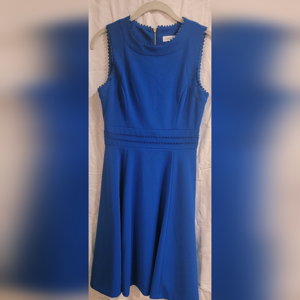 Calvin Klein Sleeveless Royal Blue Dress